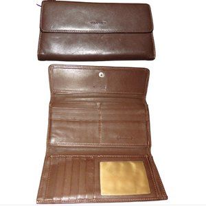 Vintage Gino Velentini Vera Pelle Brown Leather Tri Fold Wallet